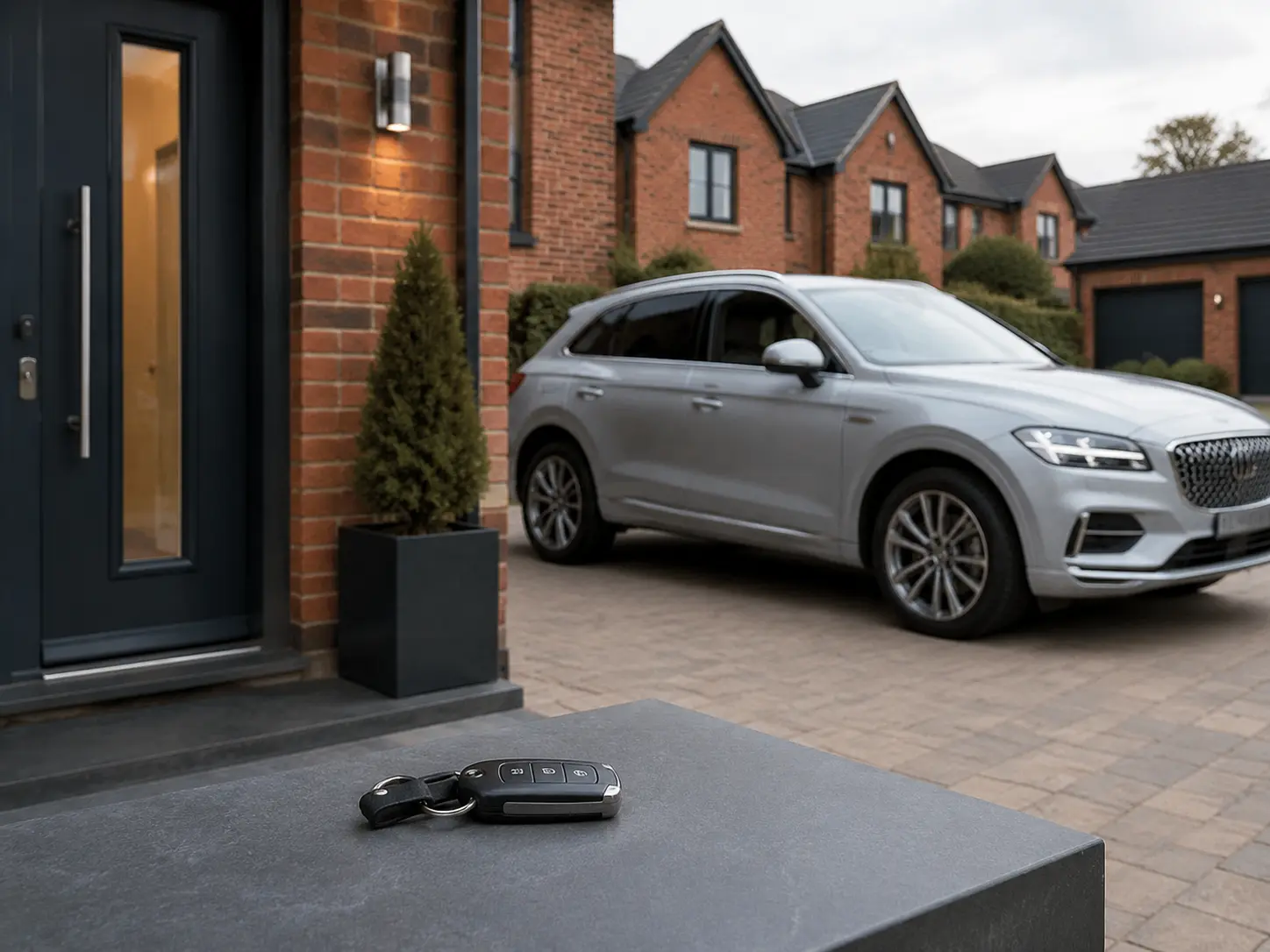 Person outside a locked car door